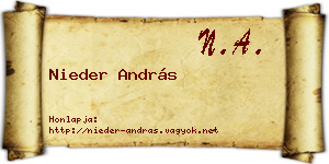 Nieder András névjegykártya